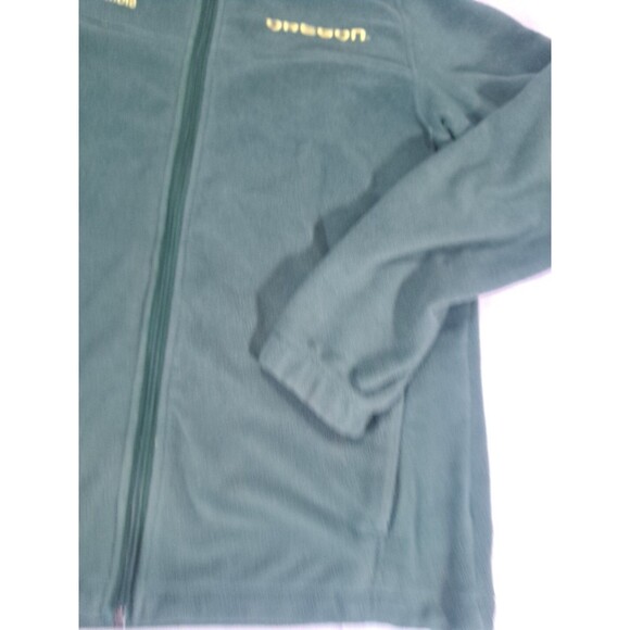 Oregon Ducks Jacket Mens Med Green Columbia Fleece Full Zip Outdoor Logo NCAA - Picture 3 of 8